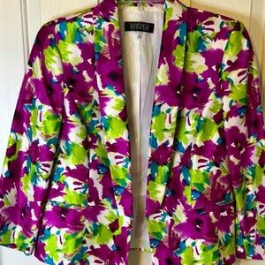 Kasper Colorful Blazer Fuchsia/Green Size 10